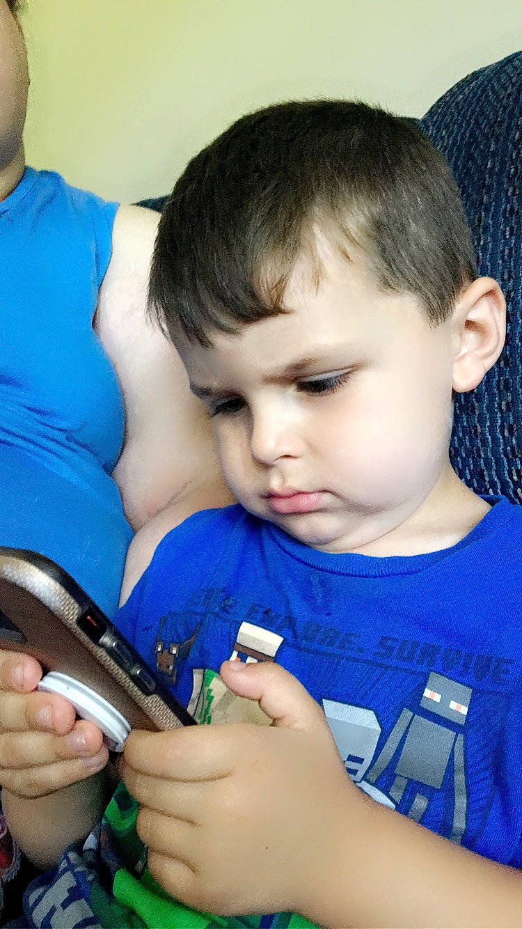 Bentlee joined the competition — help win amazing prizes! baby_toddler_clothing, beauty, blue, child, electric_blue, eyelash, finger, fun, gadget, hairstyle, hand, happy, mobile_phone, nail, person, photograph, skin, snapshot, t_shirt, thumb