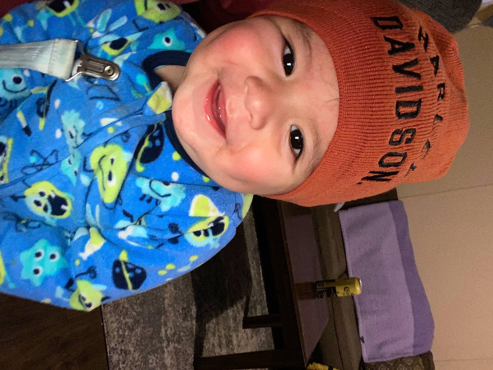 Aiden is registered to the contest to win money with this photo: blue, cheek, child, chin, cool, electric_blue, eyelash, face, facial_expression, forehead, fun, happy, hat, headgear, headwear, joy, lip, mouth, nose, person