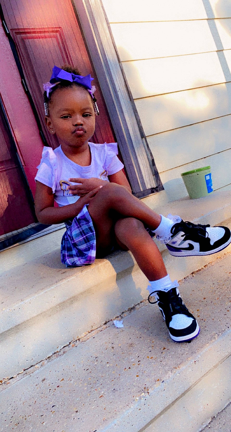 Kin joined the competition — help win amazing prizes! blue, calf, electric_blue, happy, human_leg, knee, leg, leisure, magenta, person, sandal, shoe, shorts, sitting, sneakers, sock, street_fashion, t_shirt, thigh, toddler