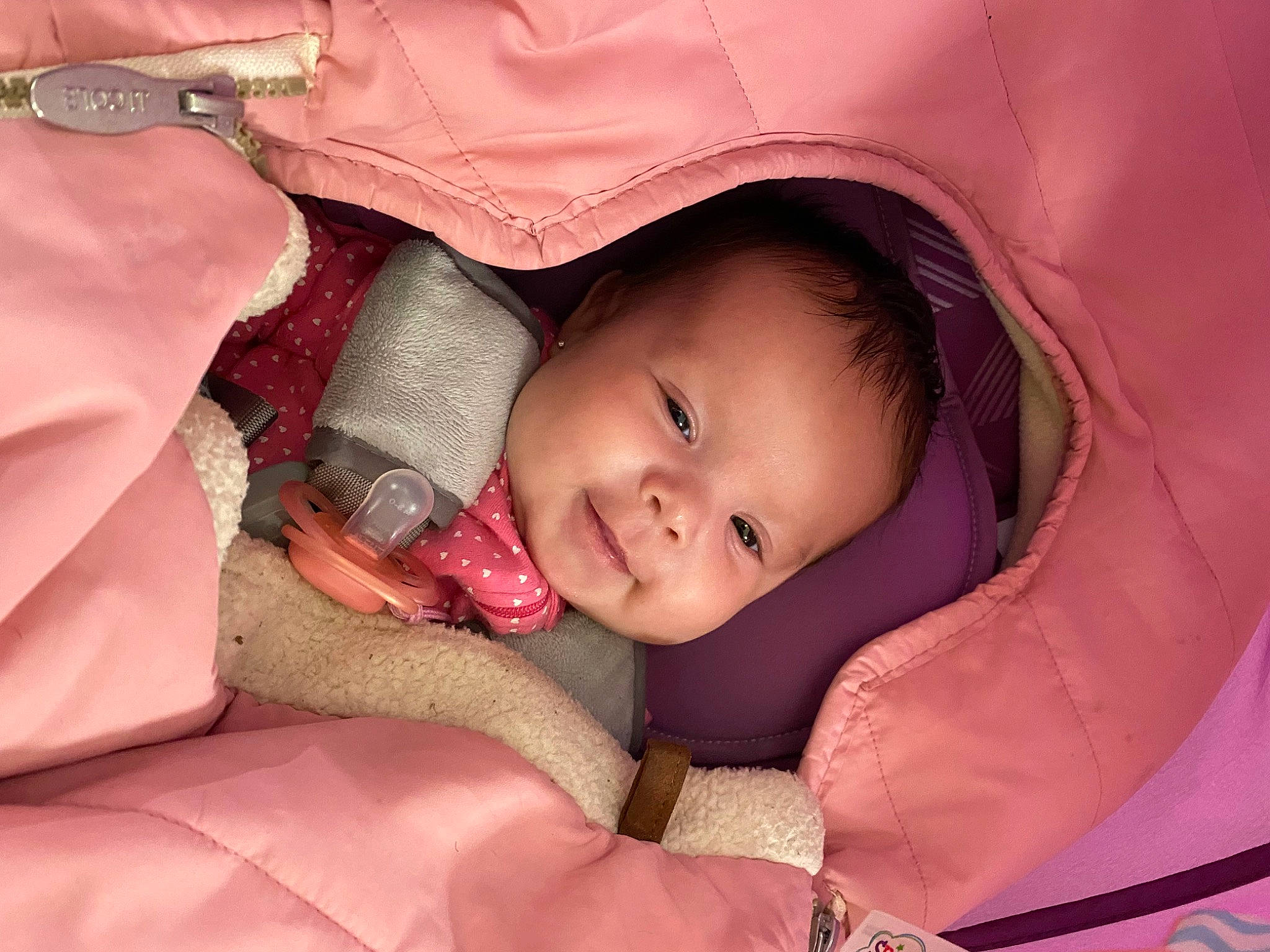 Sierra is registered to the contest to win money with this photo: baby, baby_carriage, baby_products, baby_toddler_clothing, cheek, child, comfort, eye, eyebrow, eyelash, fun, happy, iris, joy, lip, mouth, nose, person, pink, skin