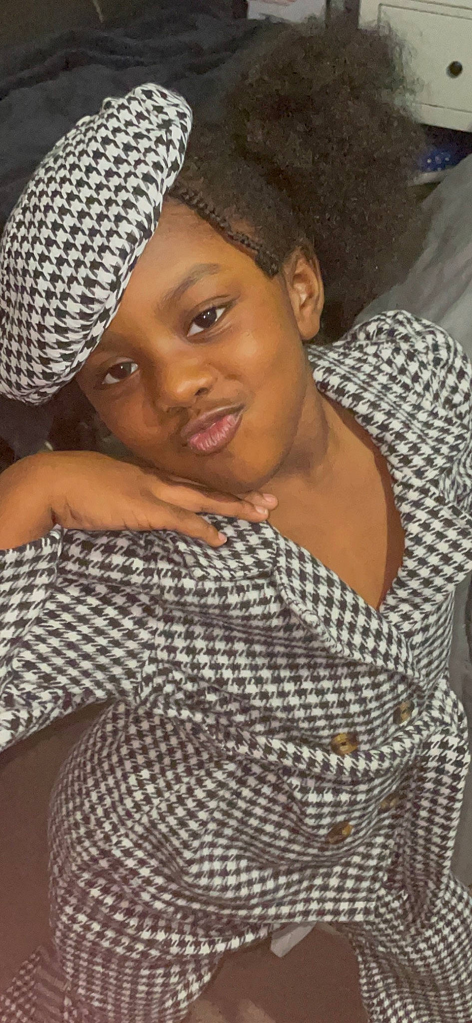 Alyssa is registered to the contest to win money with this photo: black, black_hair, cap, chest, child, comfort, cool, elbow, facial_expression, fashion_accessory, fun, happy, headwear, jewellery, joy, lip, microphone, organ, pattern, person