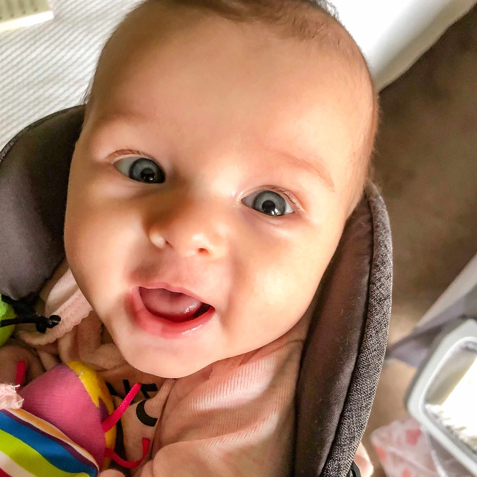 Brinley joined the competition — help win amazing prizes! cheek, child, ear, eye, eyebrow, face, finger, forehead, girl, hand, head, infant, lip, mouth, nose, organ, person, product, skin, smile