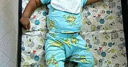Noah joined the competition — help win amazing prizes! animal_print, baby, bedtime, blue, child, clothing, crib, cute, indoors, infant, mattress, nap, pajamas, peaceful, playpen, resting, sleeping, socks, toddler, young_child
