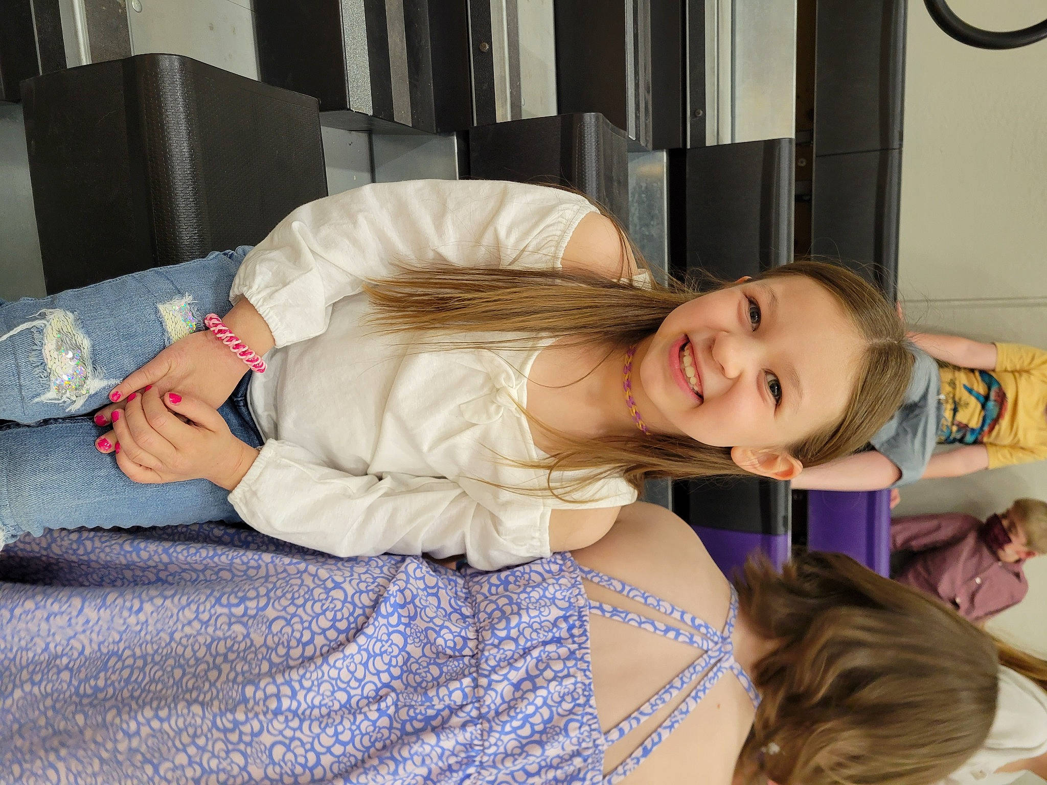 Mia Rose is registered to the contest to win money with this photo: abdomen, black_hair, blond, comfort, couch, eyelash, facial_expression, flooring, fun, happy, human_leg, joint, joy, long_hair, muscle, person, room, shoulder, skin, smile