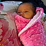 Nakiyah joined the competition — help win amazing prizes! baby, blanket, child, closeup, comfort, cozy, face, floral, indoor, infant, newborn, pacifier, pattern, pink, portrait, resting, sleepy, soft, texture, wrapped