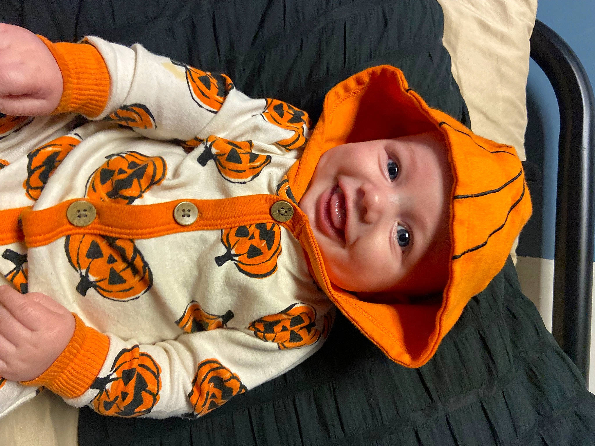 Linkin joined the competition — help win amazing prizes! baby, baby_laughing, baby_toddler_clothing, child, comfort, facial_expression, fun, gesture, happy, headwear, joy, laugh, mammal, mouth, orange, pattern, person, play, sleeve, smile