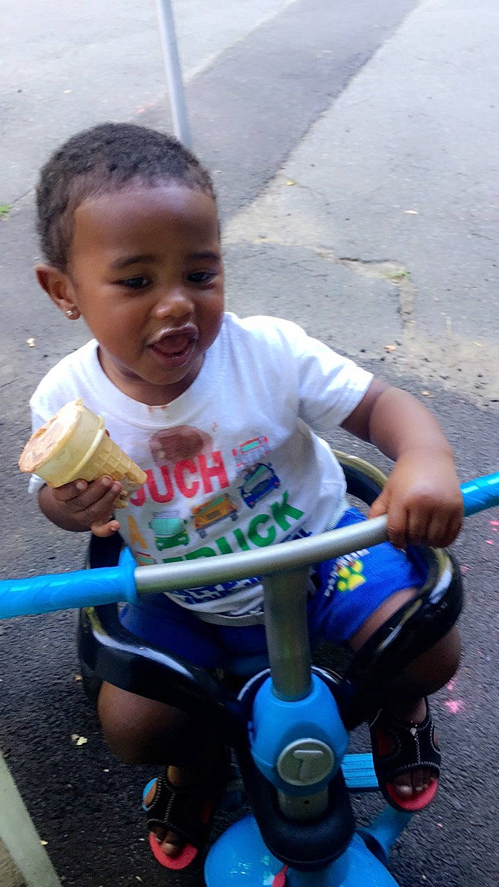 Zayveon joined the competition — help win amazing prizes! child, person, play, smile, toddler, tricycle, vehicle