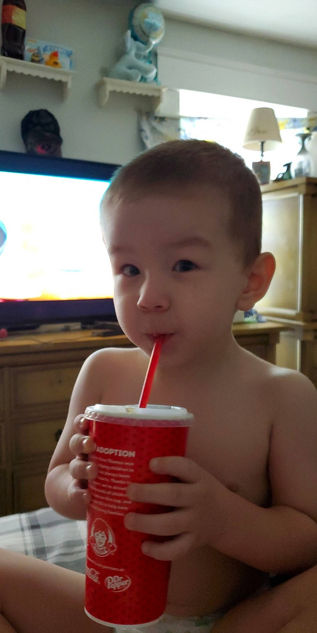 Tyler joined the competition — help win amazing prizes! baby, child, drink, drinking, person, toddler