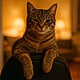 Nounouche a rejoint le concours — aidez-le/la à gagner de superbes lots ! animal, calm, cat, chair, cozy, cute, domestic, feline, fur, furniture, home, indoor, mammal, paw, pet, portrait, relaxed, tabby, warm_lighting, whiskers
