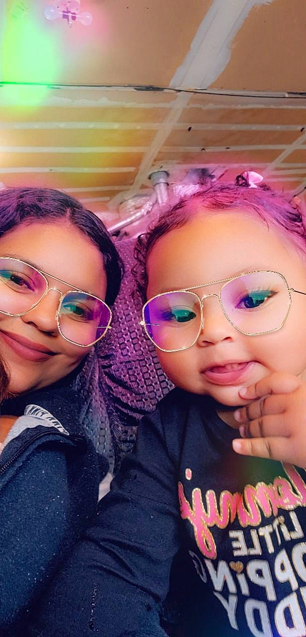 Wednesday joined the competition — help win amazing prizes! cheek, chin, eye, eyebrow, eyelash, eyewear, face, forehead, glasses, happy, head, iris, joy, lip, mouth, nose, person, pink, purple, skin