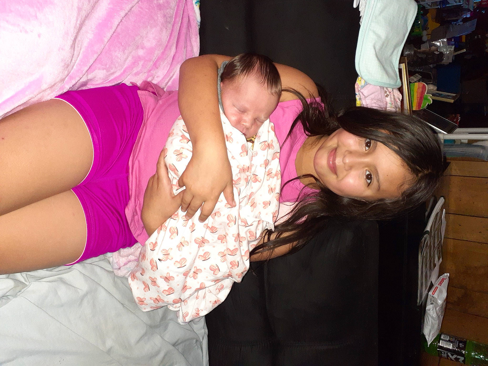 Miranda is registered to the contest to win money with this photo: abdomen, black_hair, child, event, facial_expression, fashion_design, fun, gesture, hairstyle, happy, jewellery, joy, leisure, magenta, person, pink, purple, skin, smile, textile