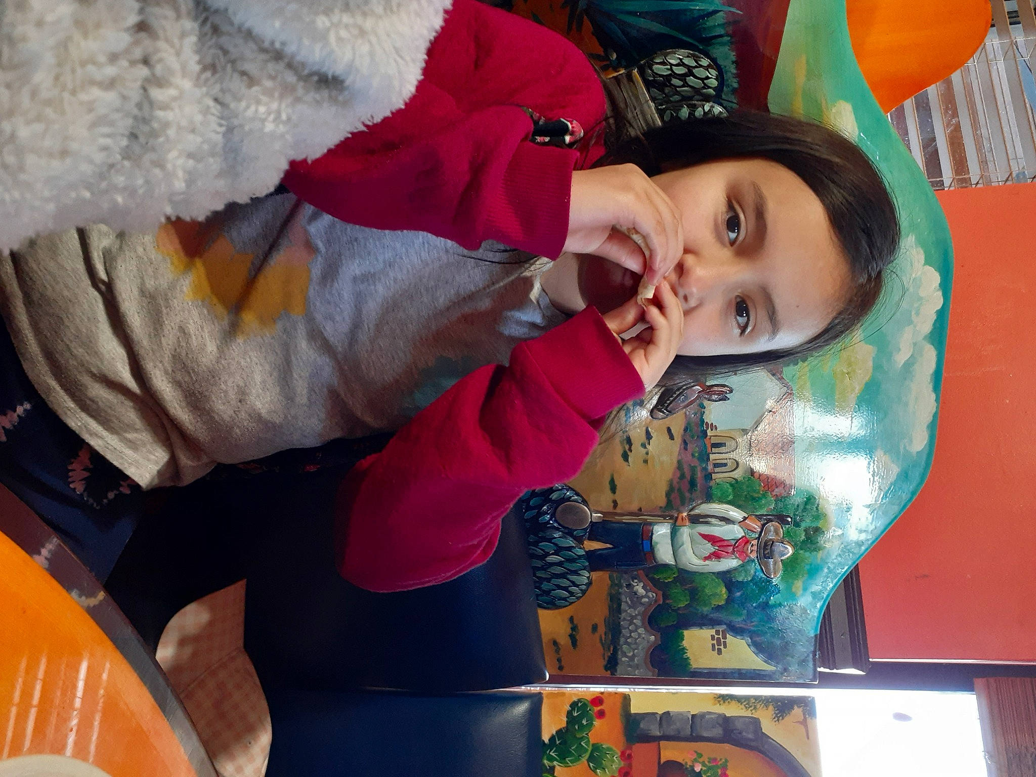 Miranda is registered to the contest to win money with this photo: artist, balloon, child, costume, event, fun, fur, happy, headgear, headwear, leisure, pattern, person, play, recreation, room, textile, toddler, tradition, tree