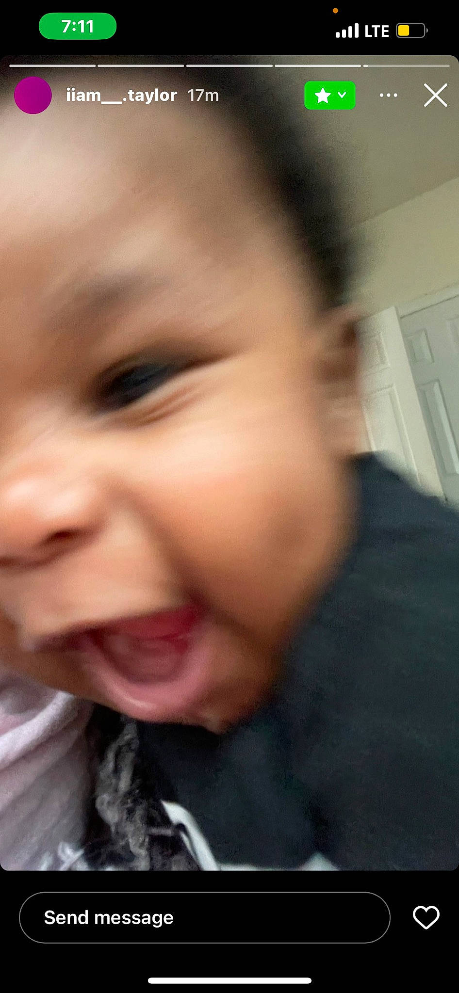 Antonio is registered to the contest to win money with this photo: baby, cheek, door, ear, eyelash, forehead, fun, gesture, happy, iris, jaw, laugh, light_switch, lip, mouth, nose, person, skin, smile, toddler