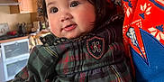 Himéa participe au concours pour gagner de l'argent avec cette photo : baby, child, cute, plaid_dress, bow, black_hair, orange_sweater, cartoon_character, kitchen, indoor, person_holding, warm_lighting, smiling, chubby_cheeks, long_sleeves, cozy, portrait, happy, infant, close_up