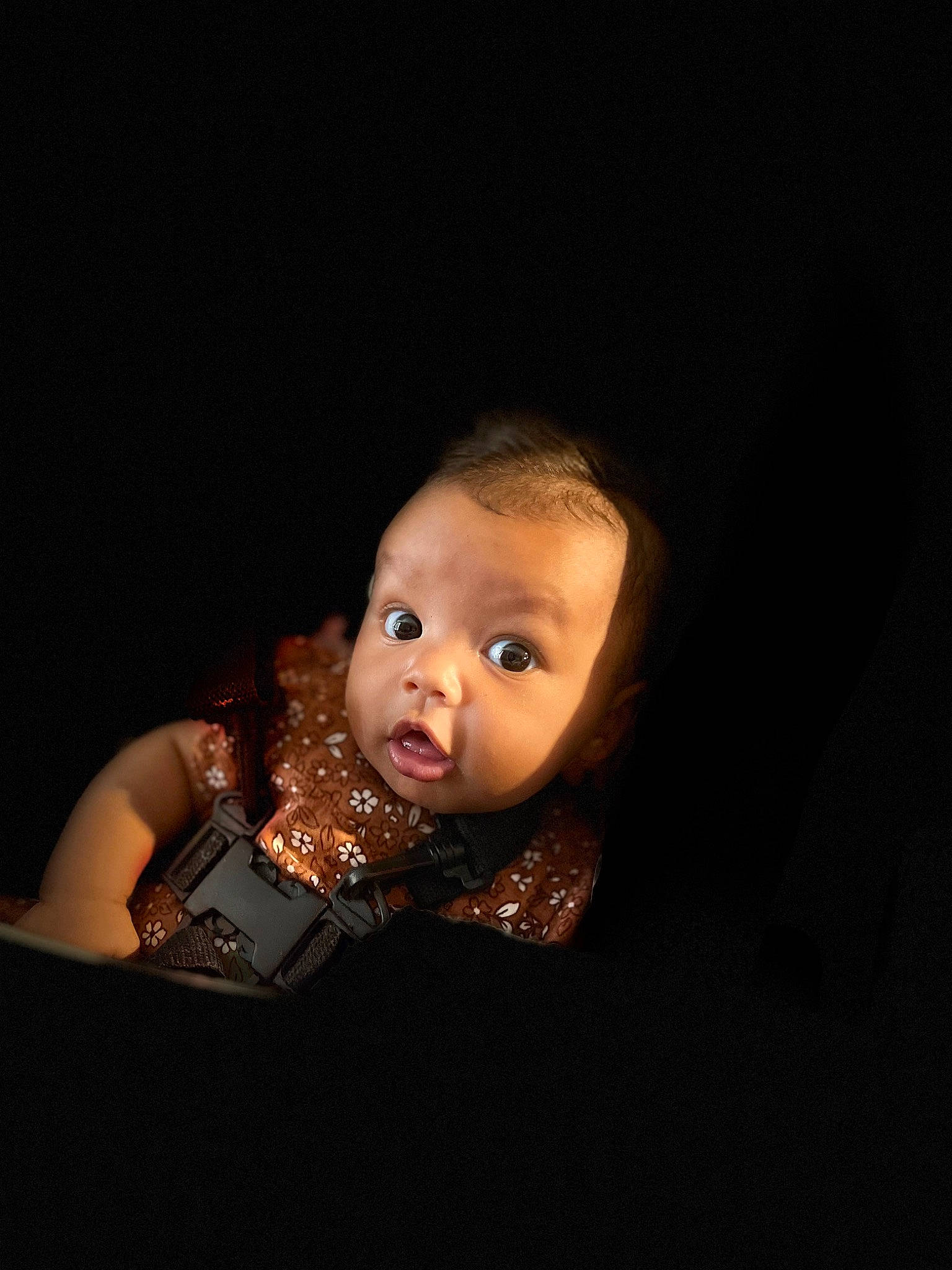 Kaydance joined the competition — help win amazing prizes! baby, baby_toddler_clothing, cheek, child, comfort, darkness, flash_photography, flooring, fun, night, person, portrait_photography, room, sitting, sleeve, surprise, toddler, wood