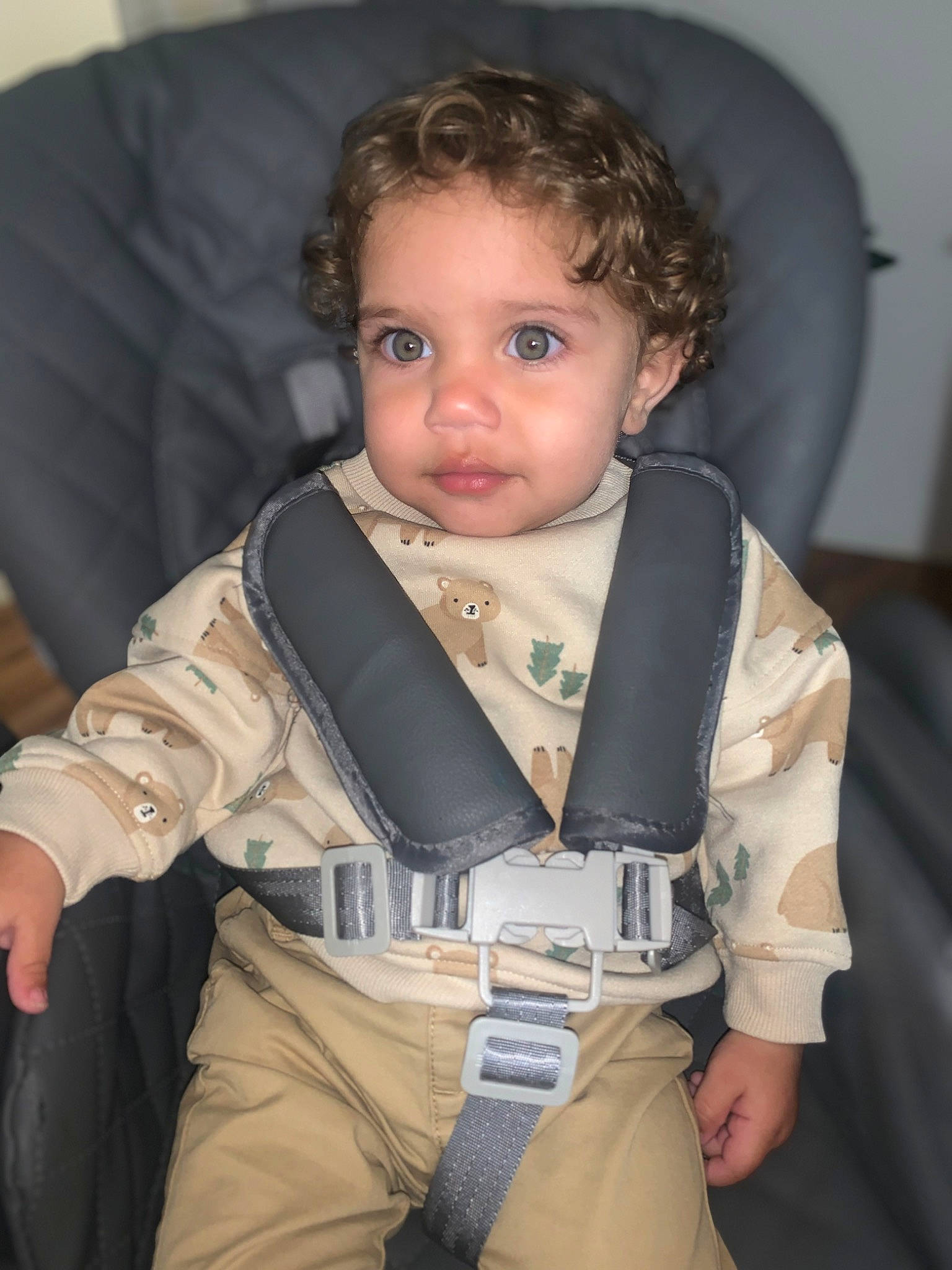 Kobe joined the competition — help win amazing prizes! abdomen, baby, baby_carriage, baby_products, baby_toddler_clothing, chair, cheek, child, comfort, eye, fun, gesture, hand, human_body, outerwear, person, seat_belt, skin, sleeve, thumb