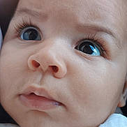 Mateo participe au concours pour gagner de l'argent avec cette photo : baby, child, close_up, curious, expression, eyelashes, eyes, face, head, human, infant, innocence, lips, newborn, nose, person, portrait, skin, soft_light, young_child