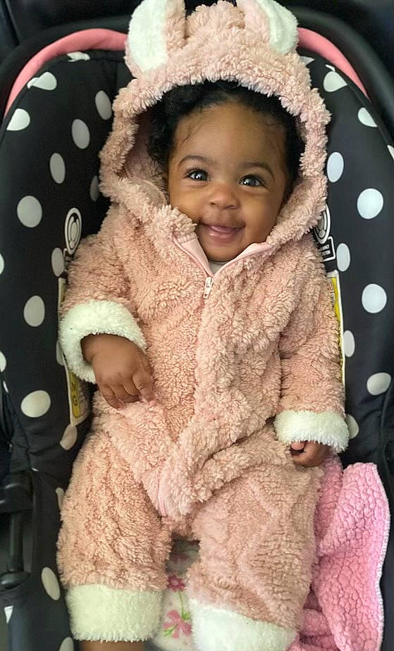 Italy joined the competition — help win amazing prizes! baby, baby_toddler_clothing, cheek, child, fur, fur_clothing, happy, head, jacket, nose, organ, outerwear, pattern, person, pink, skin, sleeve, smile, toddler, white