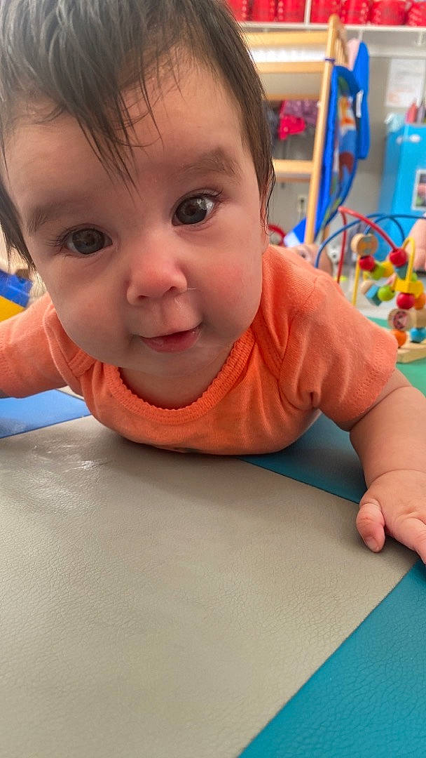 Sofia joined the competition — help win amazing prizes! baby, baby_playing_with_toys, baby_toddler_clothing, cheek, child, eyelash, finger, flooring, fun, happy, iris, leisure, mouth, nose, person, play, sitting, skin, table, toddler