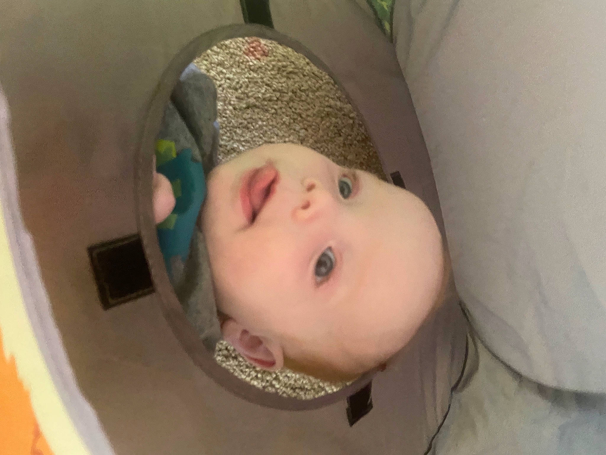 Axel joined the competition — help win amazing prizes! baby, baby_toddler_clothing, bed, cheek, comfort, ear, eyebrow, eyelash, forehead, head, headgear, helmet, infant_bed, linens, lip, mouth, nose, person, skin, textile