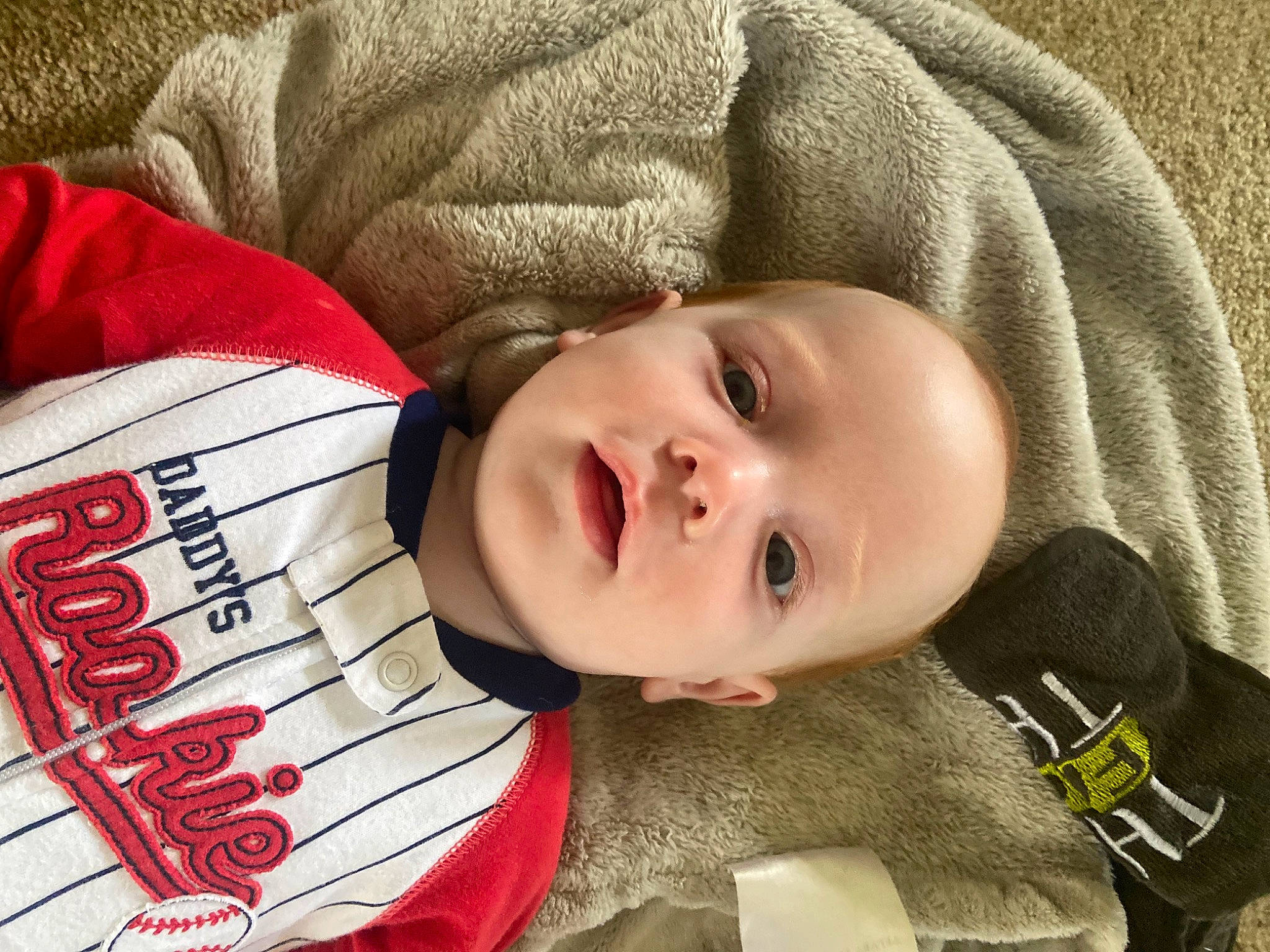 Axel joined the competition — help win amazing prizes! baby, baby_toddler_clothing, carmine, cheek, child, chin, comfort, eye, eyebrow, eyelash, face, facial_expression, happy, lip, nose, outerwear, person, skin, sleeve, smile