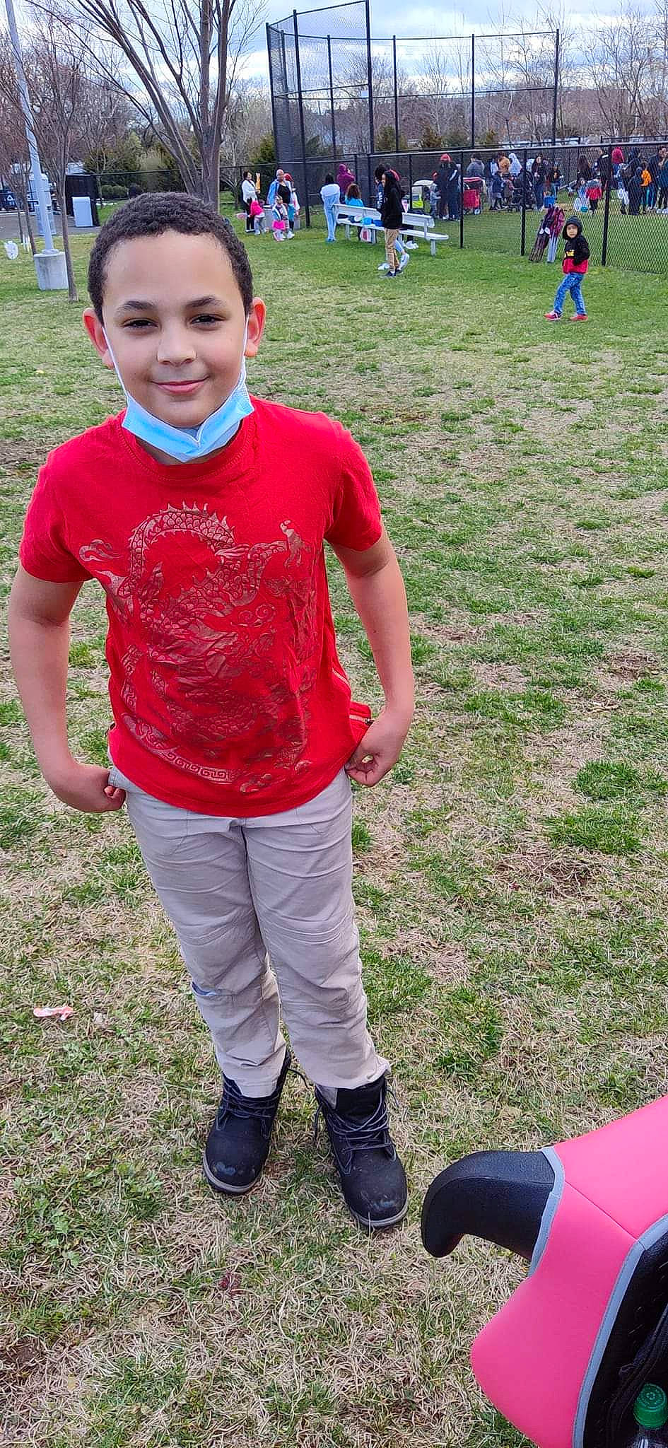 Kahzaiah joined the competition — help win amazing prizes! child, competition_event, fun, grass, green, happy, joy, lawn, leisure, pattern, person, personal_protective_equipment, plant, play, player, recreation, shorts, sleeve, smile, soil