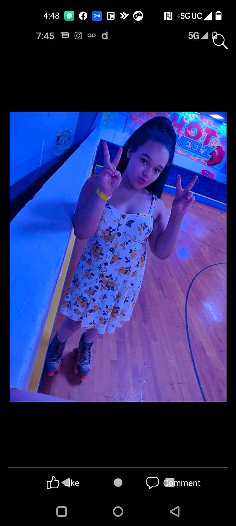 Alannah joined the competition — help win amazing prizes! child, display_device, electric_blue, entertainment, event, fashion_design, flash_photography, fun, happy, human_leg, leisure, magenta, performance, performing_arts, person, pink, purple, recreation, sandal, thigh