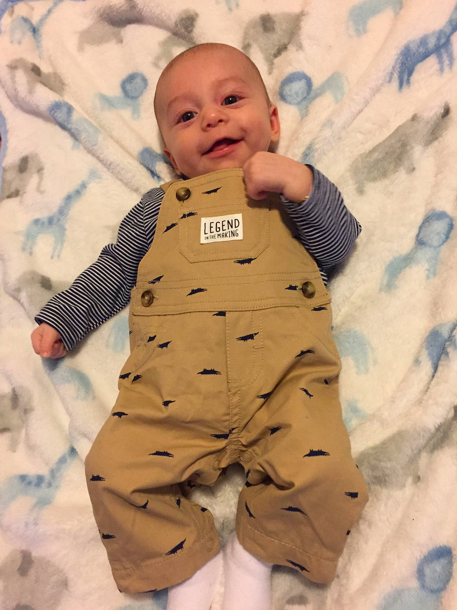 Ezrah joined the competition — help win amazing prizes! baby, baby_toddler_clothing, child, overall, pattern, person, sleeve, toddler