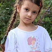Aylin joined the competition — help win amazing prizes! child, girl, braids, hair_clips, white_shirt, princess_illustration, make_a_wish, pink_skirt, ruffles, outdoor, greenery, garden, portrait, cute, young, innocent, soft_expression, casual_clothing, summer, nature