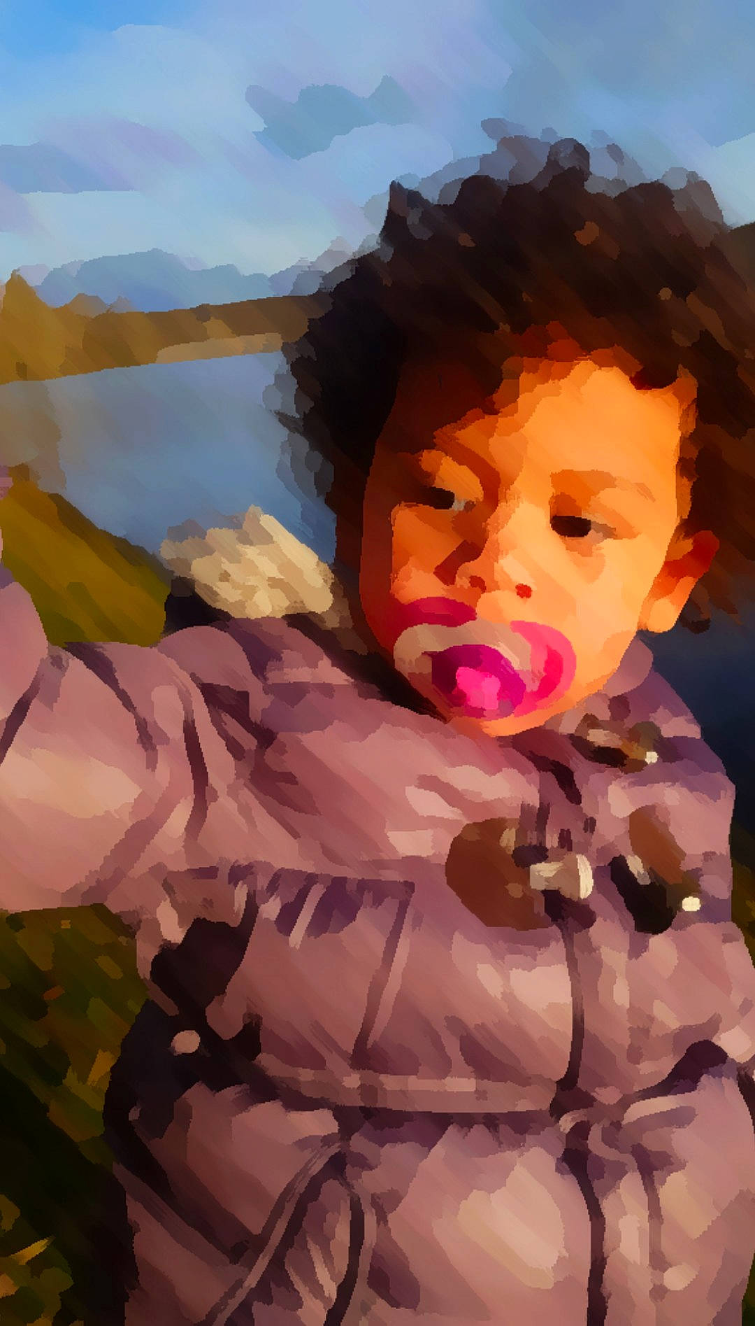 Siham a rejoint le concours — aidez-le/la à gagner de superbes lots ! art, cheek, child, painting, person, portrait, toddler, watercolor_paint