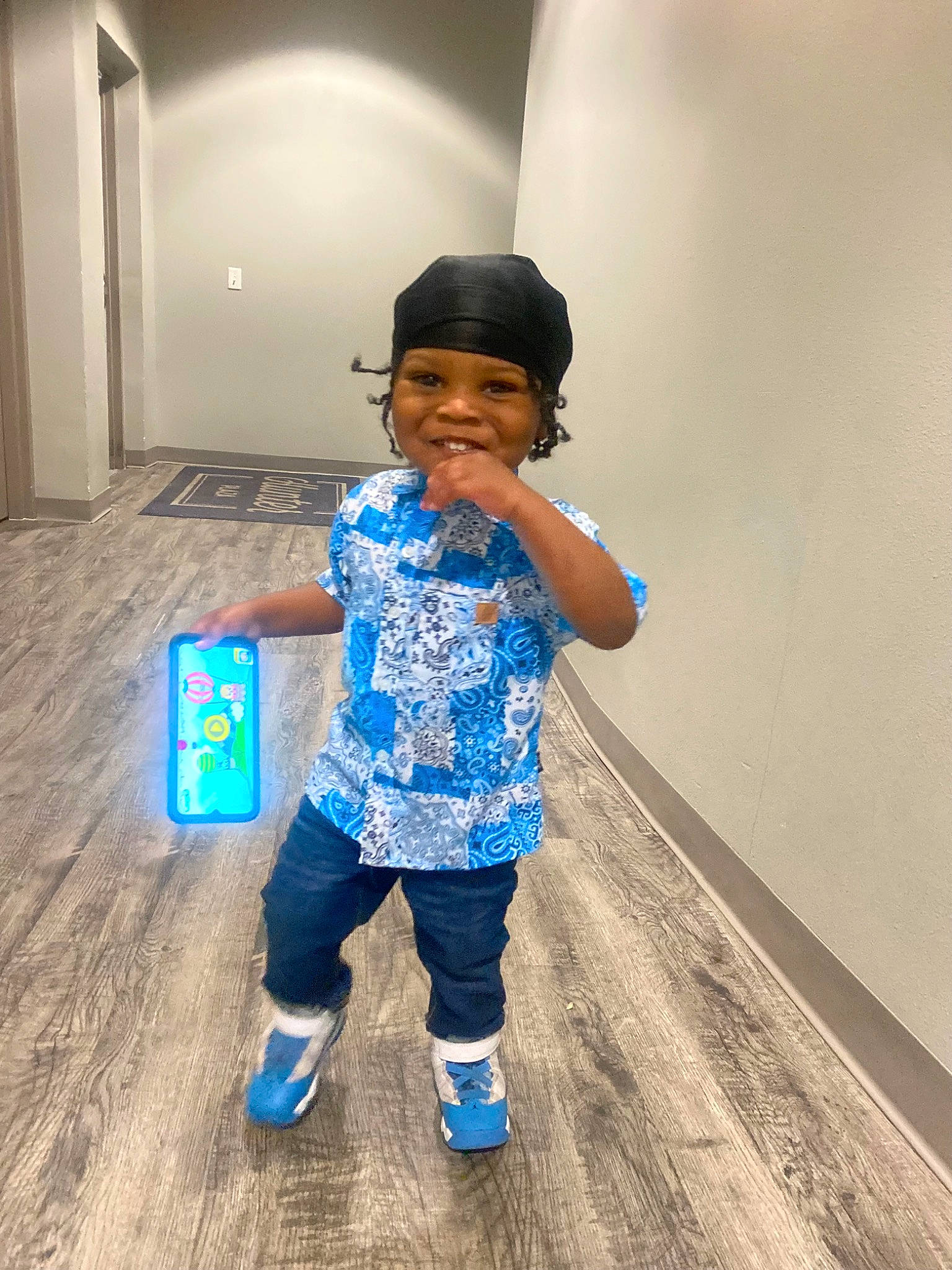 Kairo joined the competition — help win amazing prizes! azure, baby_toddler_clothing, cap, child, cool, electric_blue, fashion_design, flash_photography, floor, flooring, fun, happy, headwear, human_leg, joy, leisure, person, shadow, sleeve, standing
