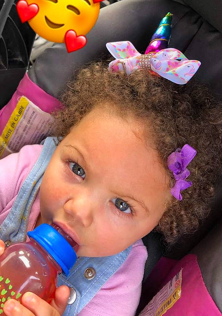 Kailynn joined the competition — help win amazing prizes! baby, cheek, child, ear, face, fun, hair_accessory, head, mouth, nose, person, pink, skin, toddler