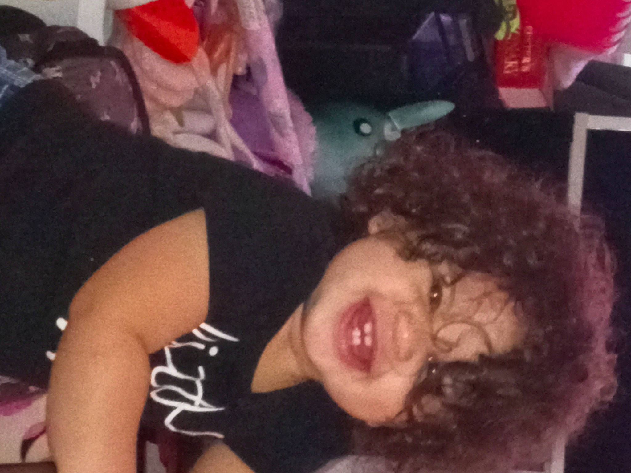 Naomi is registered to the contest to win money with this photo: black_hair, chest, comfort, cool, ear, eyelash, flash_photography, fun, gesture, hair, happy, jaw, long_hair, mammal, mouth, neck, nose, person, smile, thigh