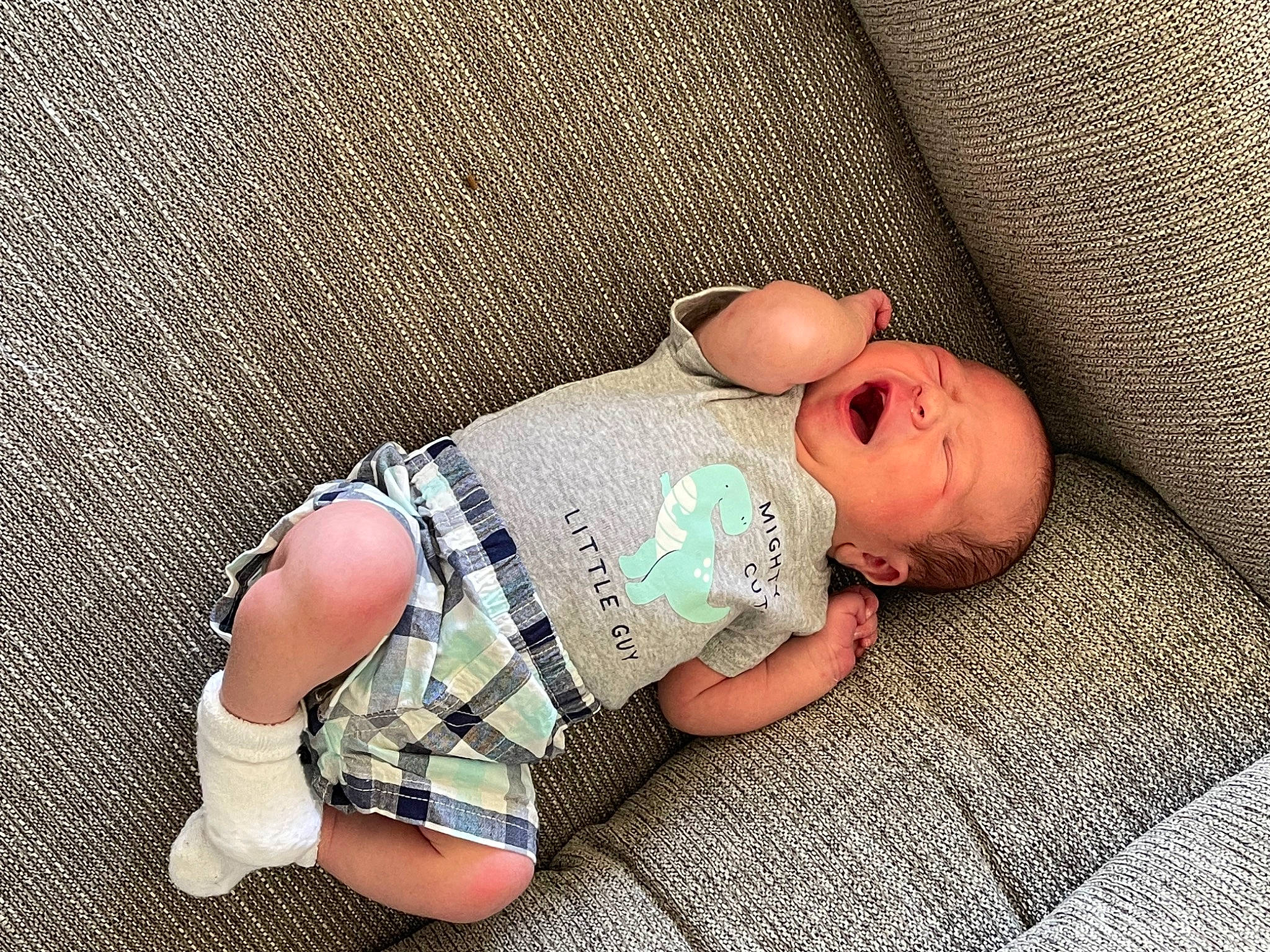 Gatlin joined the competition — help win amazing prizes! arm, baby, baby_sleeping, baby_toddler_clothing, cheek, comfort, face, finger, foot, hand, human_body, leg, linens, nail, pattern, person, skin, sleeve, sock, toddler