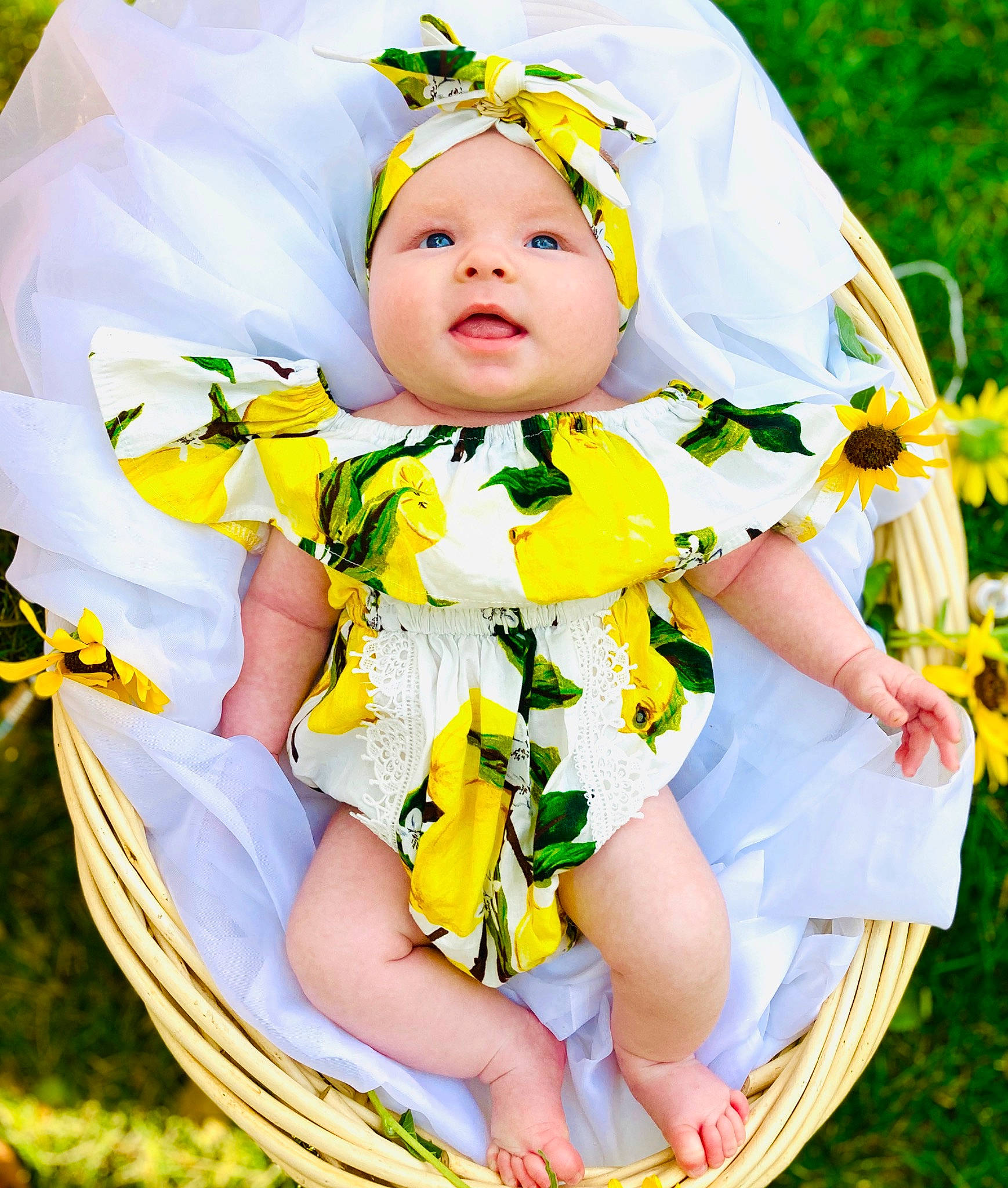 Aaliyah joined the competition — help win amazing prizes! baby, baby_products, baby_toddler_clothing, child, happy, headwear, people_in_nature, person, photography, plant, product, spring, toddler, yellow