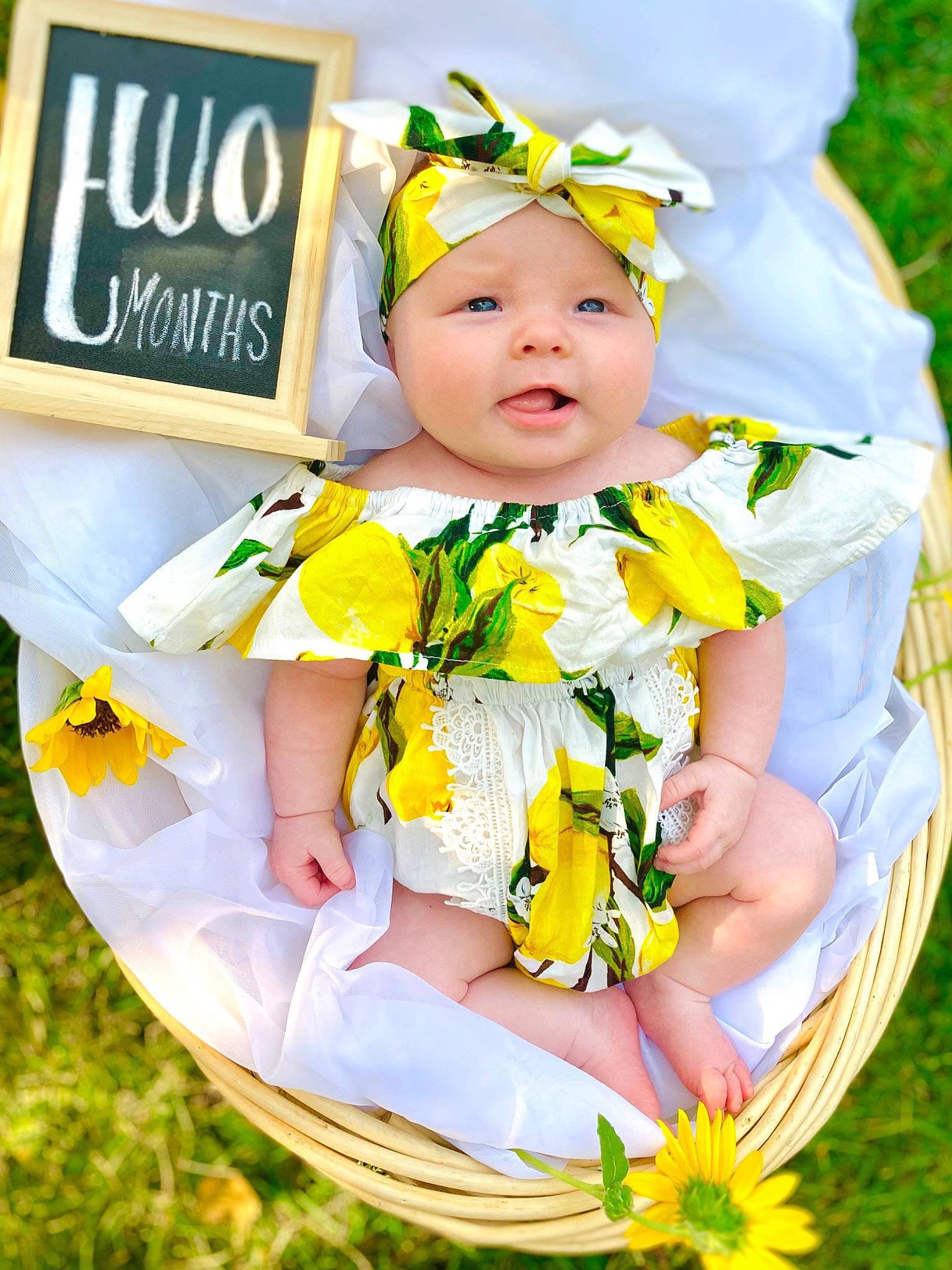 Aaliyah Rose is registered to the contest to win money with this photo: baby, baby_products, baby_toddler_clothing, child, child_model, costume, flower, hair_accessory, happy, headwear, person, photography, plant, product, smile, toddler, wheel, wildflower, yellow