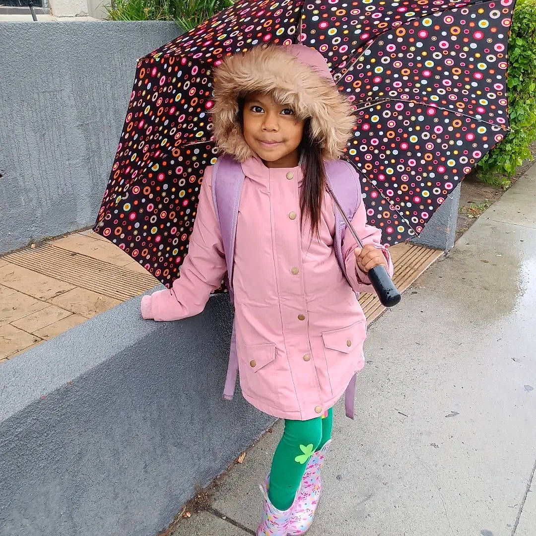 Jayde is registered to the contest to win money with this photo: electric_blue, headwear, human_body, human_leg, jacket, joy, knee, leisure, magenta, outerwear, pattern, person, photograph, pink, road_surface, sidewalk, sleeve, snapshot, textile, thigh