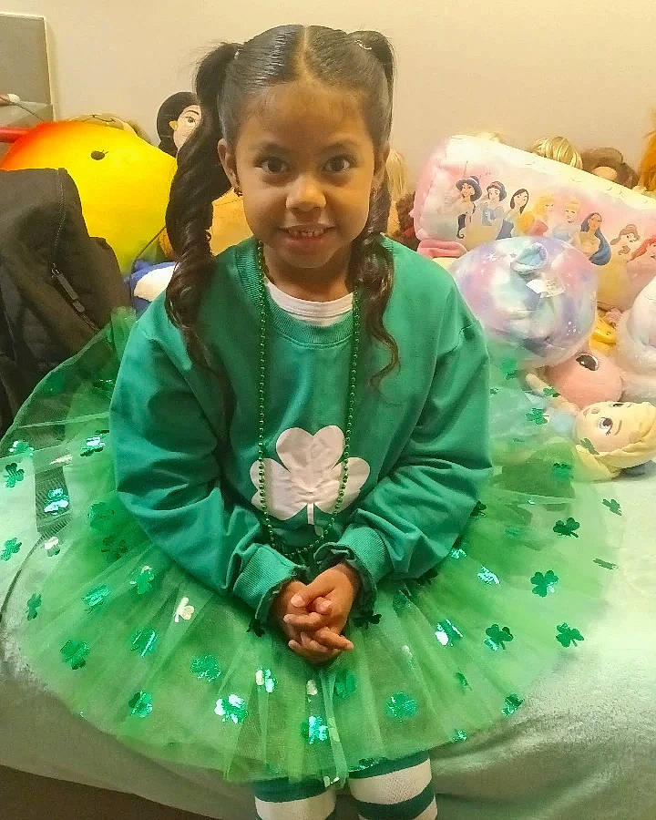 Jayde joined the competition — help win amazing prizes! baby_toddler_clothing, child, dress, embellishment, event, fashion_accessory, fashion_design, fun, green, hairstyle, happy, jewellery, joy, person, ruffle, sleeve, smile, textile, toddler, toy