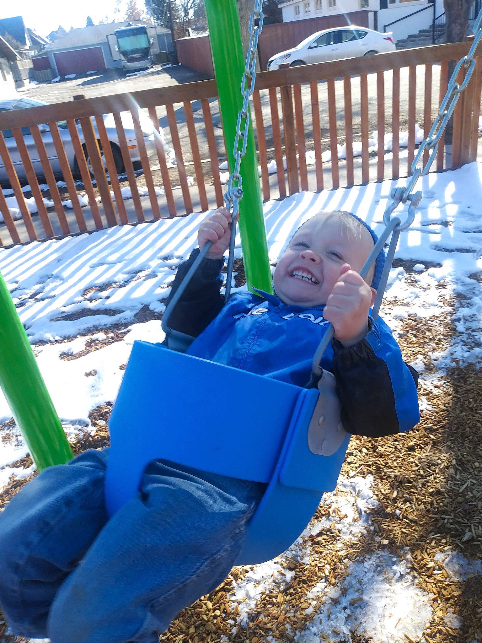 Zander is registered to the contest to win money with this photo: joy, leaf, person, plant, tree, winter