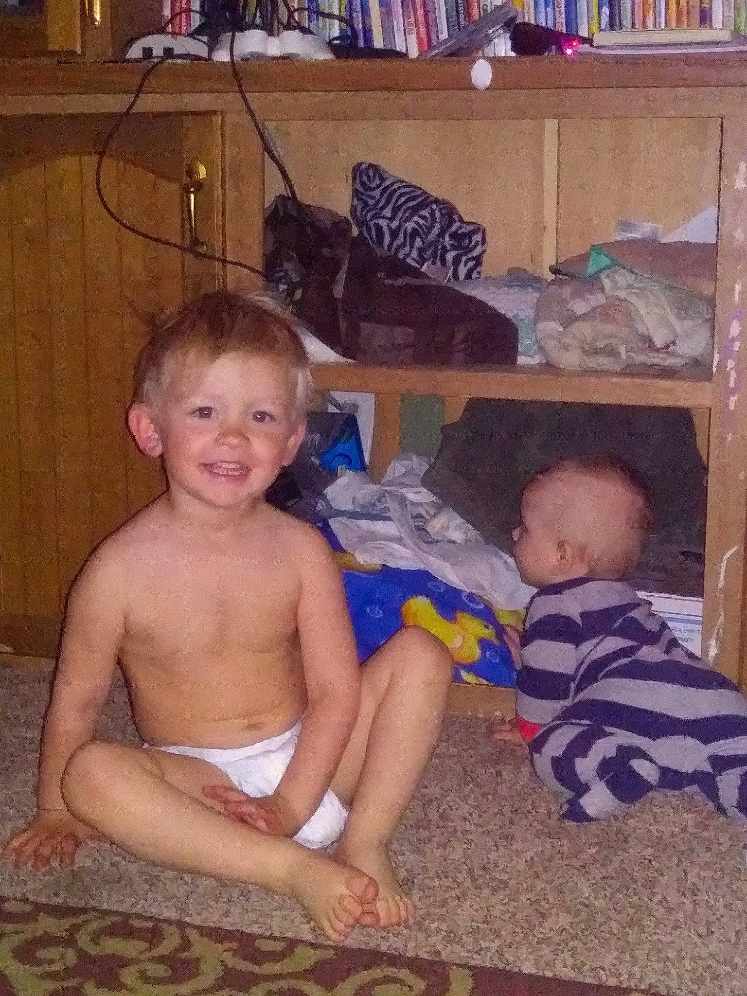 Zander joined the competition — help win amazing prizes! baby, child, diaper, furniture, joy, leg, person, play, room, sitting, toddler