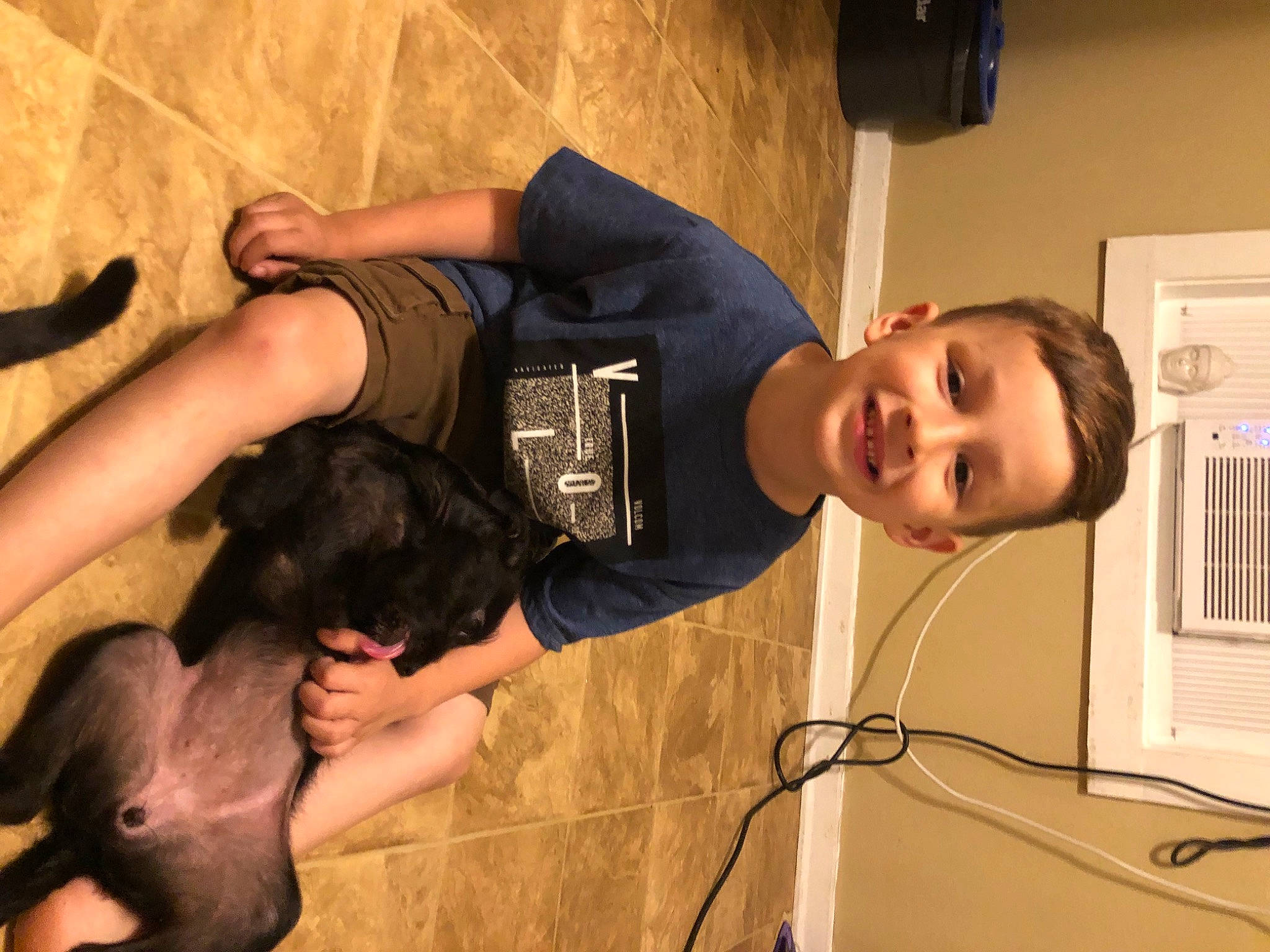 Addyson joined the competition — help win amazing prizes! audio_equipment, child, companion_dog, dog, dog_breed, elbow, electrical_supply, electrical_wiring, fawn, flooring, fun, fur, home_appliance, joy, kitchen_appliance, person, room, smile, t_shirt, toddler