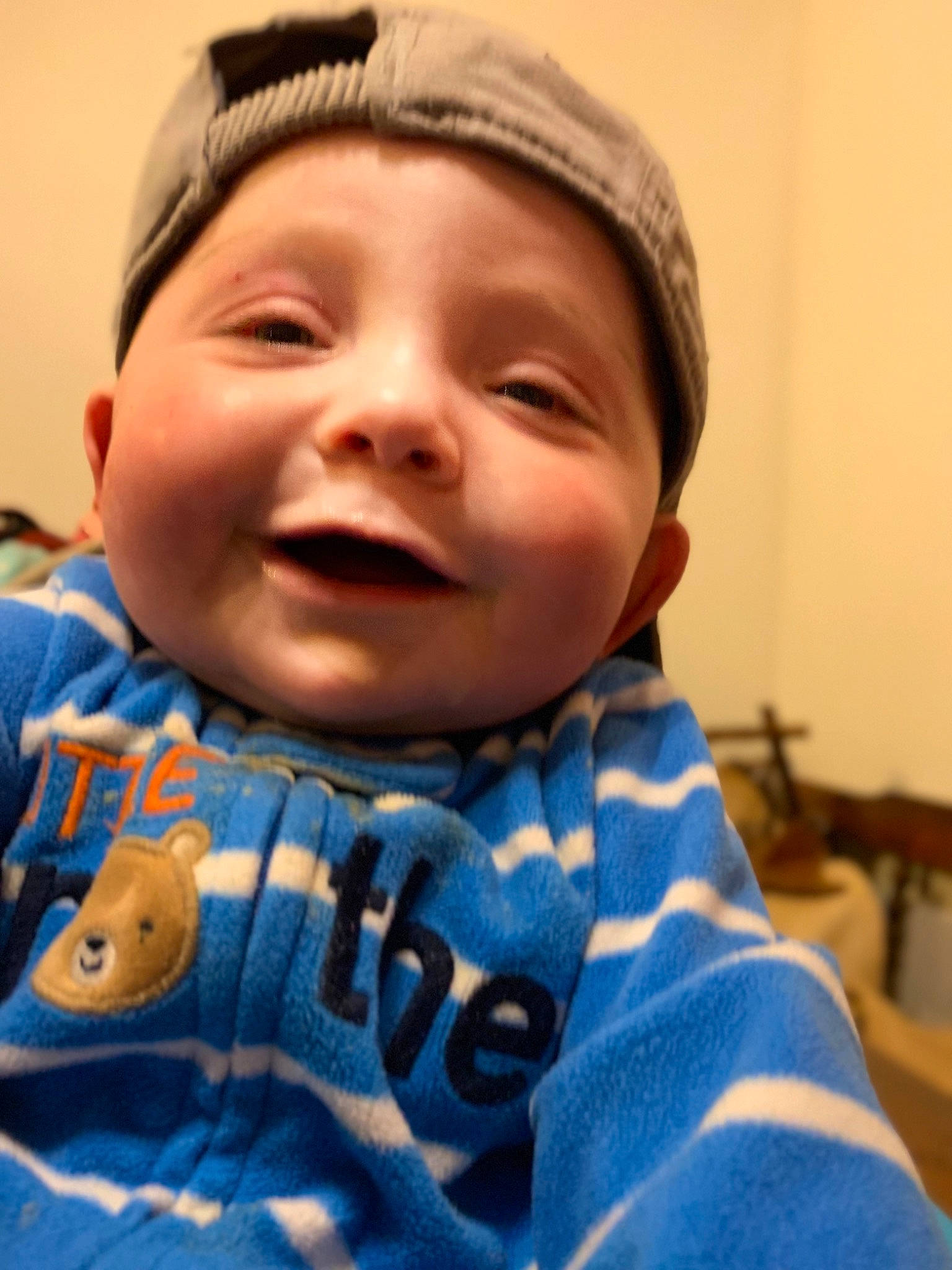 Jameson is registered to the contest to win money with this photo: boy, cheek, child, cool, eye, face, forehead, fun, head, headgear, infant, nose, person, product, skin, smile, toddler