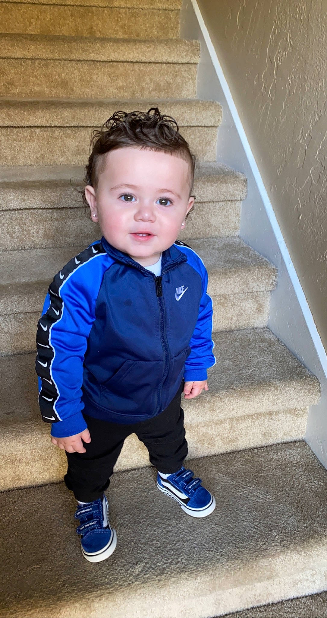 Manuèl joined the competition — help win amazing prizes! azure, baby_toddler_clothing, blue, child, clothing, cool, electric_blue, flash_photography, fun, hairstyle, happy, human_body, iris, outerwear, pattern, person, sleeve, smile, stairs, standing