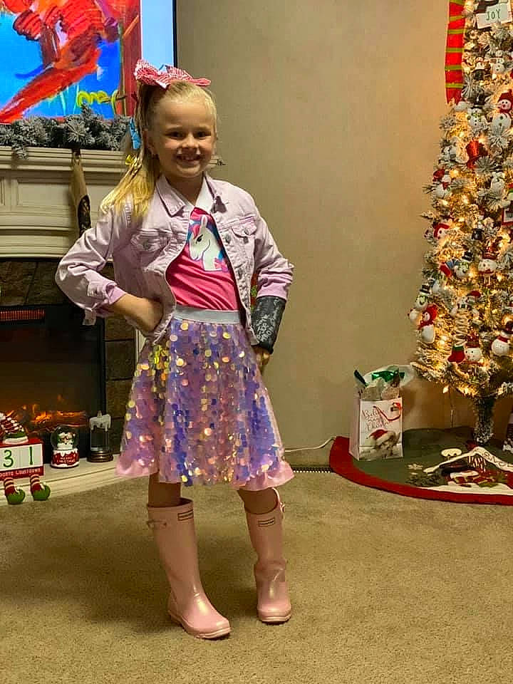 Addison joined the competition — help win amazing prizes! child, christmas_eve, christmas_tree, holiday, joy, person, toddler
