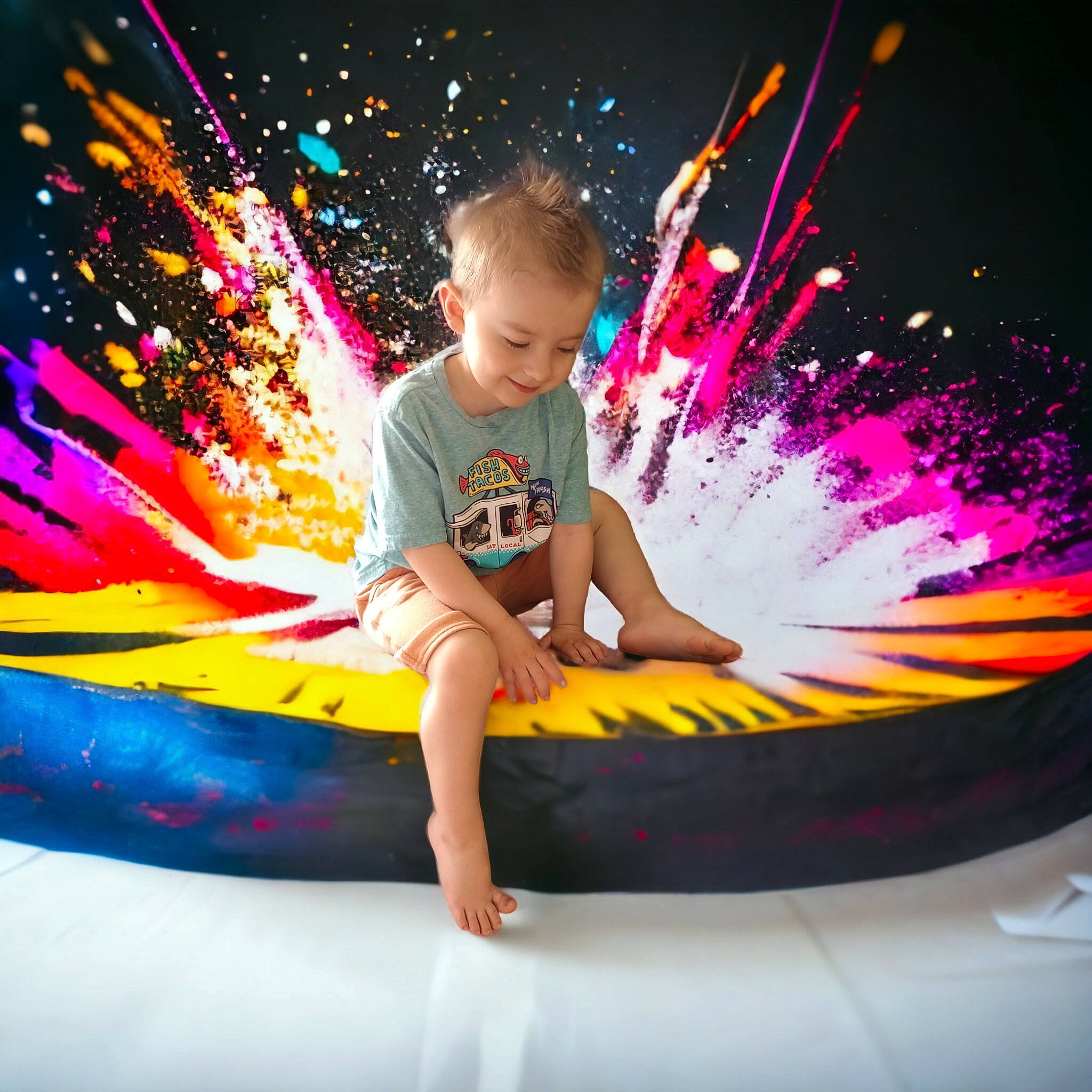 Rhykker joined the competition — help win amazing prizes! art, bumper, child, electric_blue, entertainment, event, flash_photography, font, fun, graphics, happy, holiday, joy, leisure, person, play, product, recreation, space, t_shirt