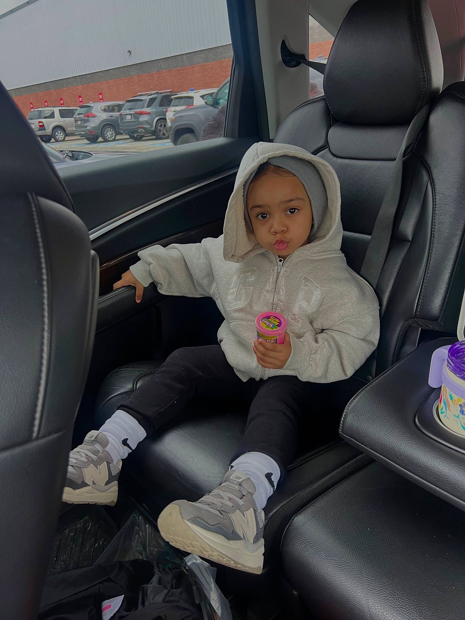 Delilah joined the competition — help win amazing prizes! auto_part, automotive_design, automotive_exterior, car, car_seat, car_seat_cover, child, comfort, family_car, head_restraint, leg, mode_of_transport, motor_vehicle, person, seat_belt, steering_part, steering_wheel, toddler, vehicle, vehicle_door