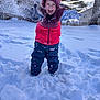 Bentlee is registered to the contest to win money with this photo: action_shot, backyard, boots, child, cold, gloves, happy, hood, jacket, mittens, outdoors, playing, portrait, smile, snow, snowflakes, snowsuit, toddler, trees, winter