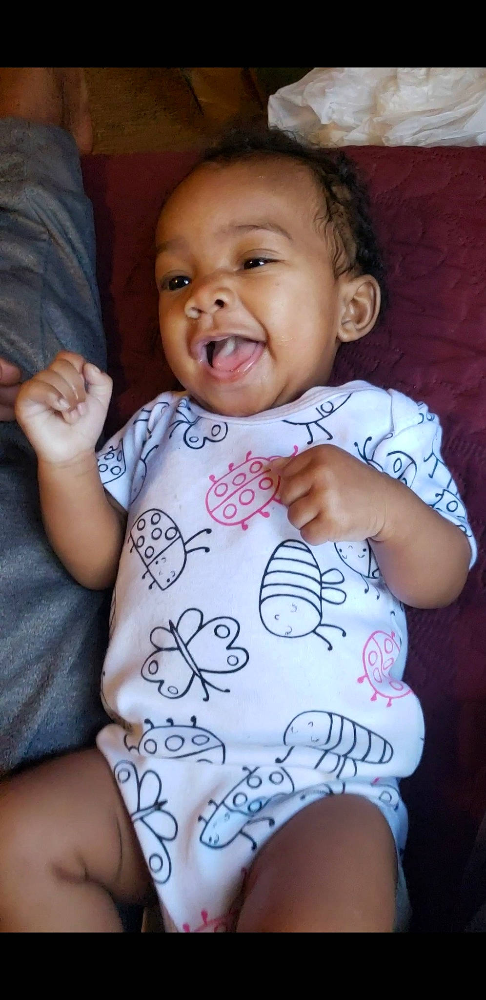 Ivy is registered to the contest to win money with this photo: arm, baby_toddler_clothing, cheek, chin, eye, eyebrow, face, facial_expression, hair, hand, head, human, joint, lip, mouth, neck, nose, organ, person, shoulder