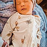 baby, sleeping, headband, floral, onesie, blanket, soft, cozy, infant, peaceful, cute, child, portrait, closeup, rest, comfort, warm, skin, face, newborn