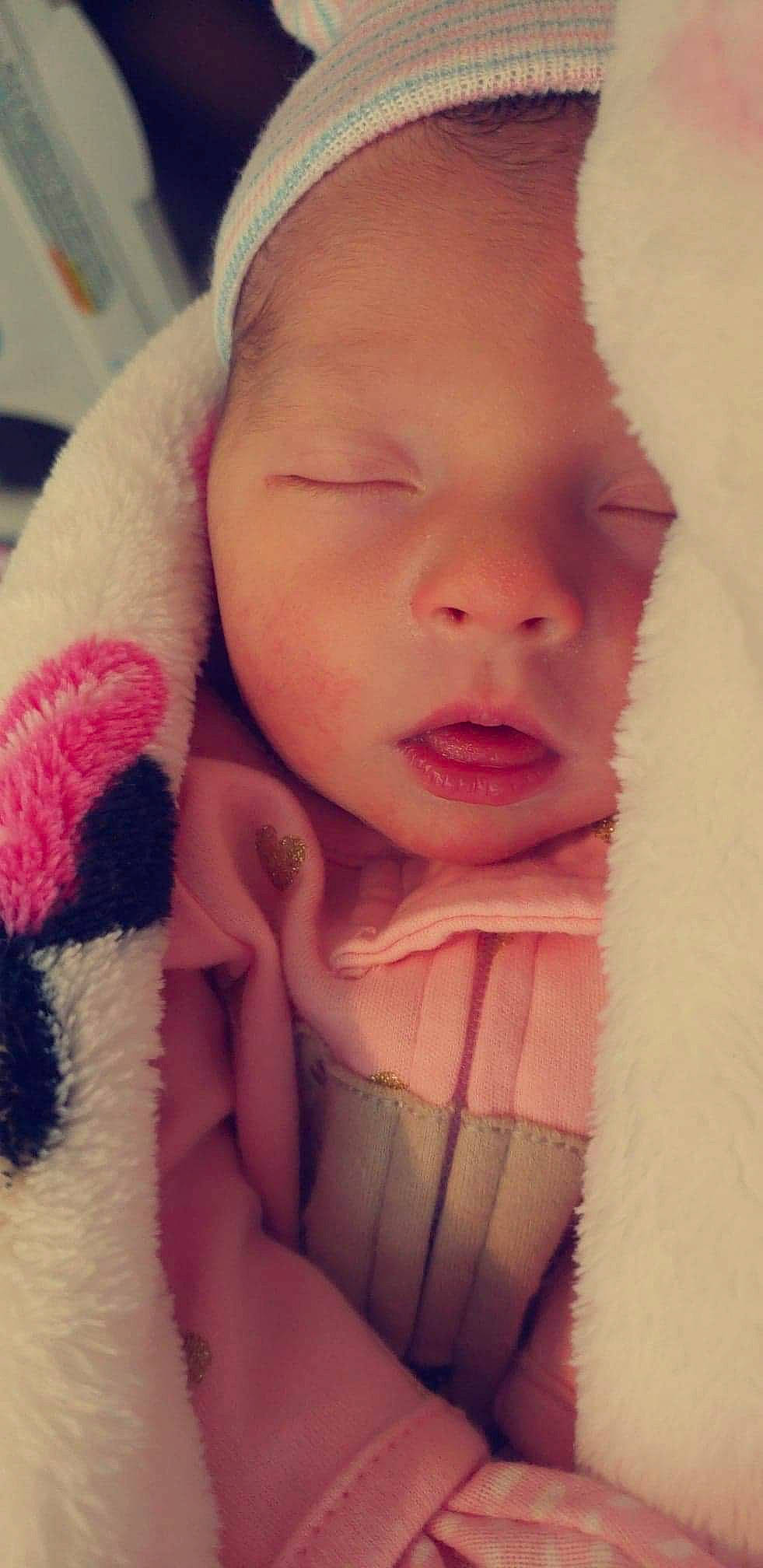 Cheyanne is registered to the contest to win money with this photo: arm, baby, baby_sleeping, beauty, cheek, child, ear, eye, face, finger, forehead, fur, hand, head, lip, mouth, nose, person, pink, skin